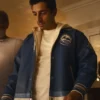 Riz Ahmed TV Series Bait Shah Latif Blue Bomber Leather Jacket For Men