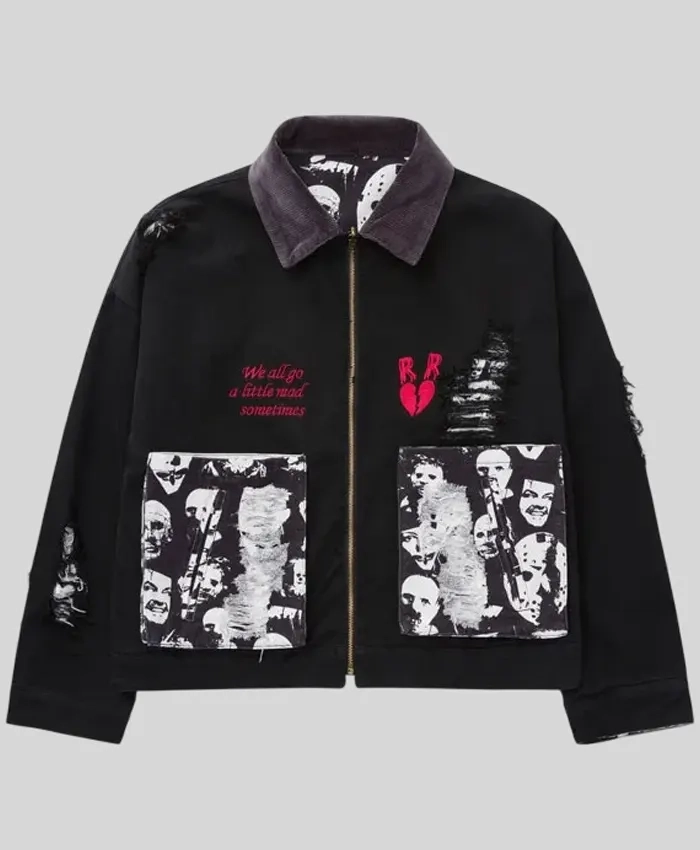 Ryoko Rain Horror Film Black and White Denim Jacket