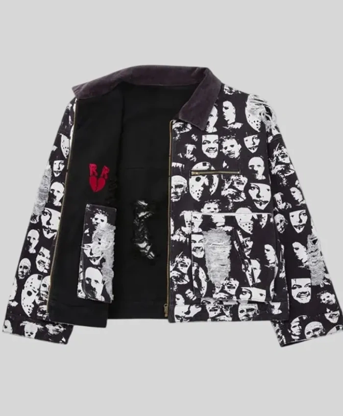 Ryoko Rain Horror Film Reversible Black and White Denim Jacket