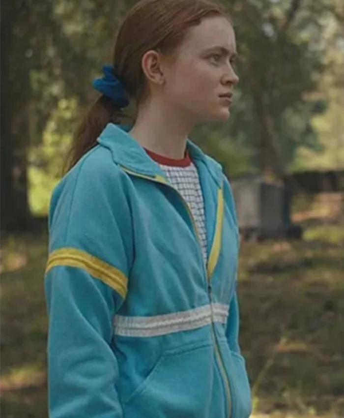 Sadie Sink Stranger Things Season 04 Max Mayfield Blue Fleece Jacket