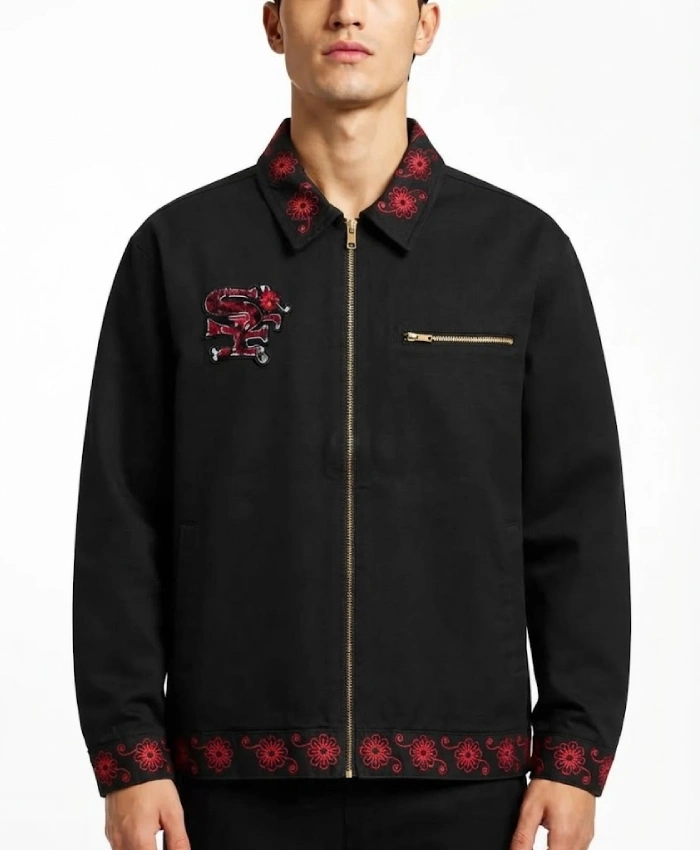 San Francisco 49ers 2026 Latino Heritage Zip Up Black Denim Jacket