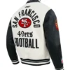 San Francisco 49ers Modern Originals Black Wool Varsity Jacket