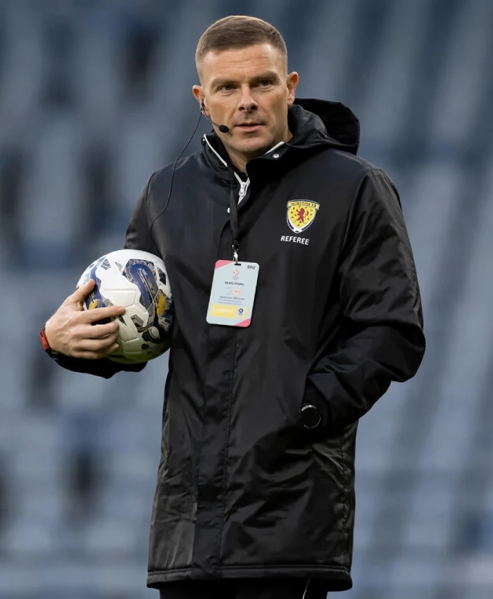 Scottish Football Referee John Beaton Black Hooded Coat