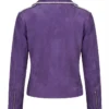 Selena Quintanilla Asymmetrical Zipper Style Biker Moto Purple Motorcycle Vegan Sequin Design Leather Jacket