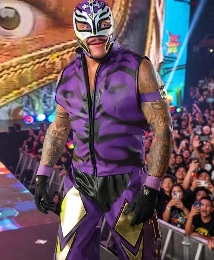 Shop AAA Triple Mania 34 Rey Mysterio Halloween Havoc Wrestling Purple Vest