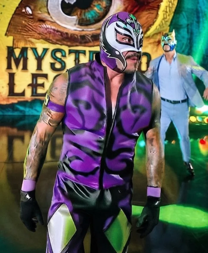 Shop AAA Triple Mania 34 Rey Mysterio Purple Halloween Havoc Wrestling Purple Vest