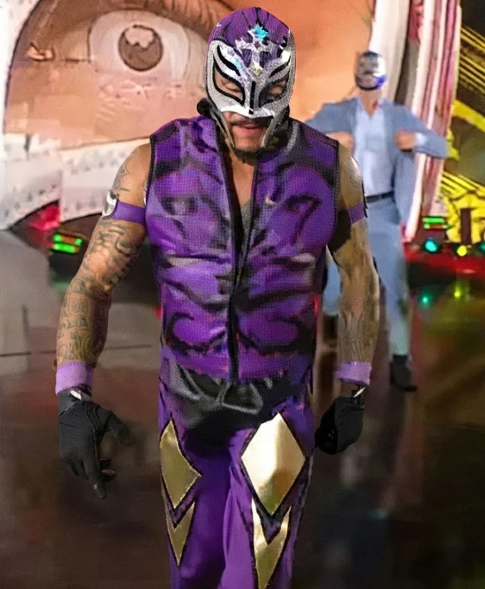 Shop AAA Triple Mania 34 Rey Mysterio Purple Halloween Havoc Wrestling Vest