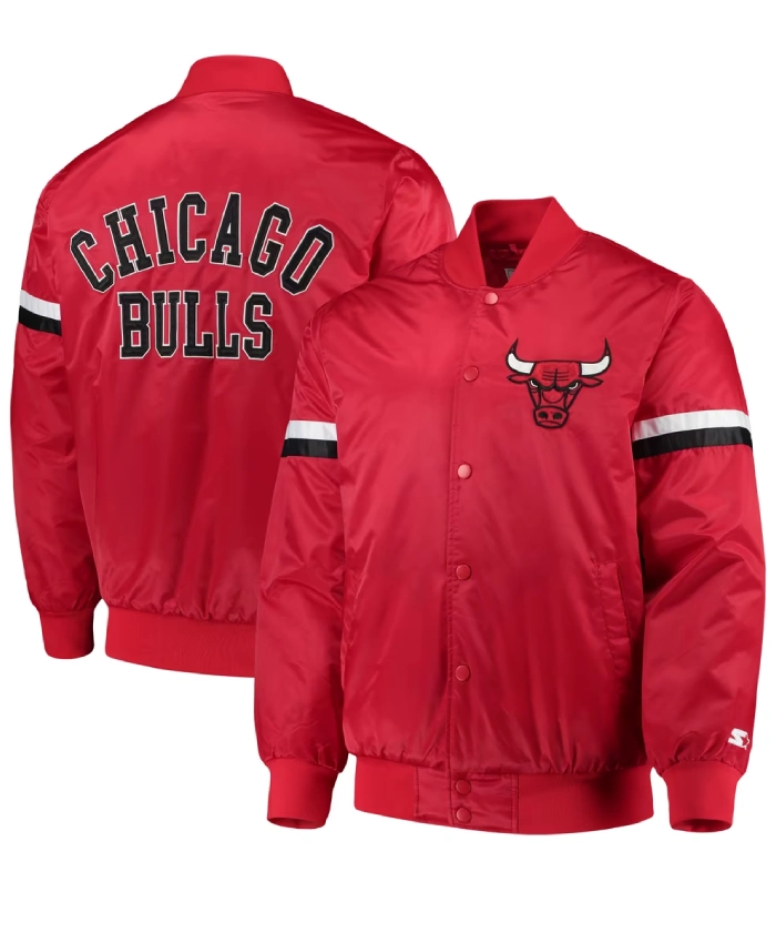 Shop Chicago Bulls Red The Champ Varsity Satin Jacket