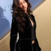 Shop Emmy Awards 2026 Odessa Azion Black Fringed Velvet Jacket
