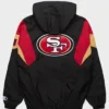 Shop HOMAGE x Starter 49ers Blackout Breakaway Pullover Half Zip Hooded Jacket On Sale