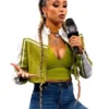 Shop Kelani Jordan WWE Next 2026 Cropped Leather Jacket 