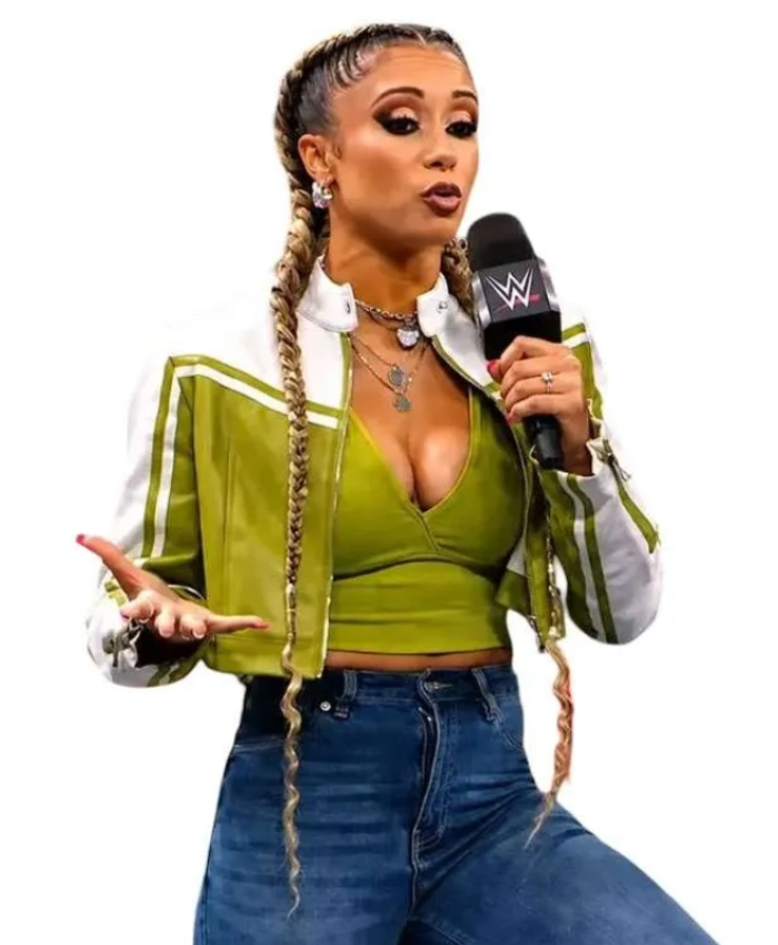 Shop Kelani Jordan WWE Next 2026 Cropped Leather Jacket