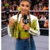 Shop Kelani Jordan WWE Next Cropped Moto Leather Jacket