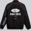 Shop Mens NFL Oakland Raiders lululemon Black Nylon Oversized Track Jacket For Sale