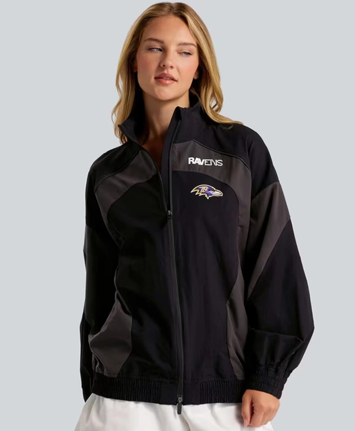 Shop NFL Baltimore Ravens lululemon Ventilated Oversized Black Track Jacket
