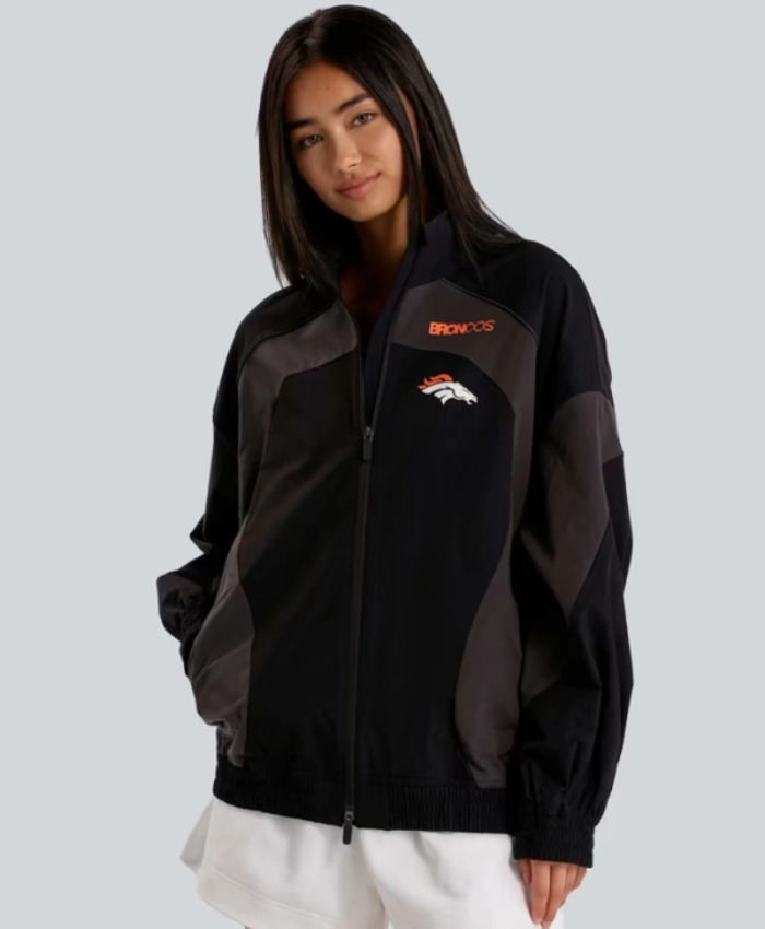 Shop NFL Denver Broncos Lululemon Ventilated Oversized Black Track Jacket