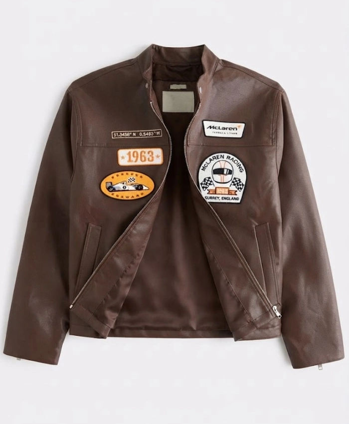Shop Now Abercrombie McLaren F1 Leather Racer Jacket