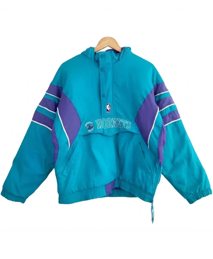 Shop Now Charlotte Hornets 90s Blue Pullover Jacket