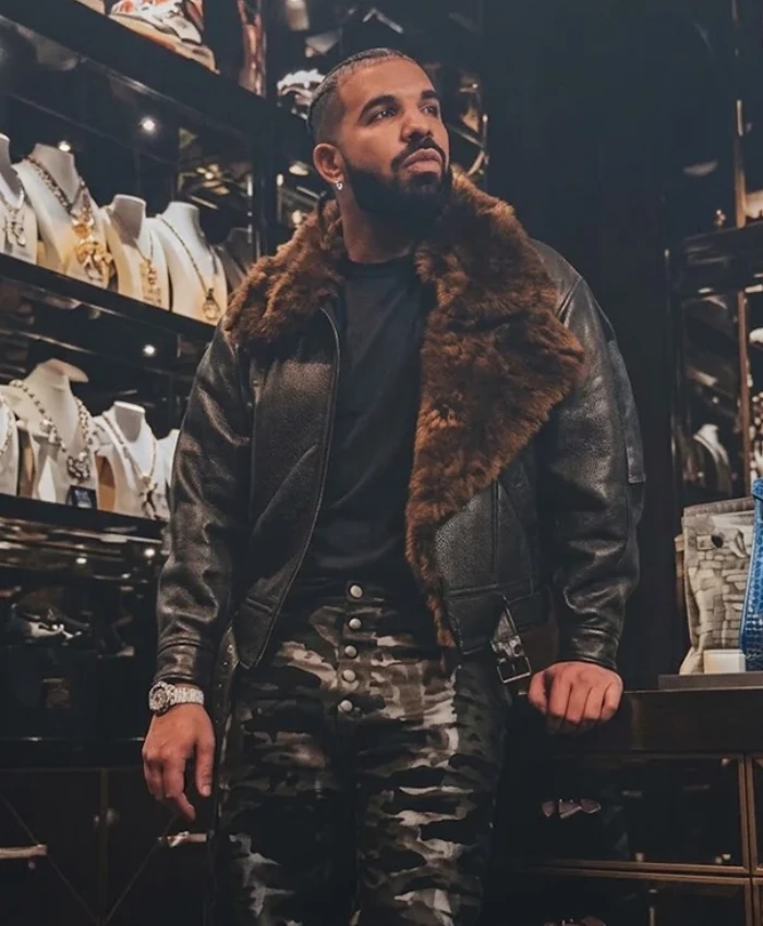 Shop Now Drake Jewellry Room Black Shearling Jacket