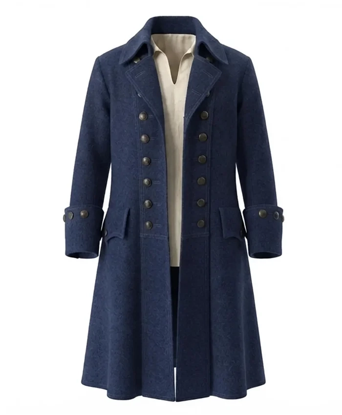 Shop Now Halloween Pirate Blue Wool Long Trench Coat