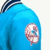 Shop Now New York Yankees Across Satin Full Snap Varsity Blue Jacket