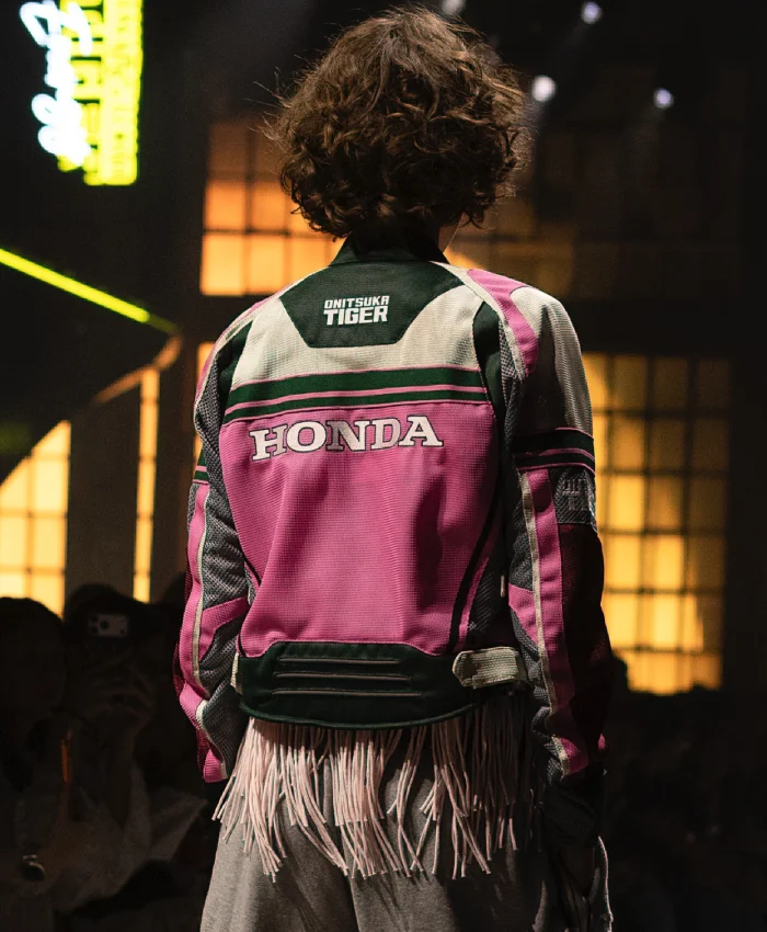 Shop Onitsuka Tiger x Honda Pink Leather Jacket