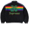 Shop Supreme x Mitchell and Ness Teams Black Wool Varsity Jacket