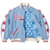 Shop Supreme x Mitchell and Ness Teams Wool Blue Varsity Jacket