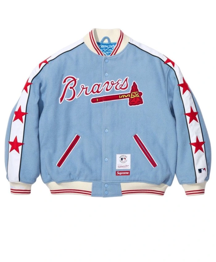 Shop Supreme x Mitchell and Ness Teams Wool Varsity Jacket Sale