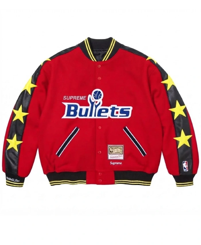 Shop Supreme x Mitchell and Ness Teams Wool Varsity Jacket