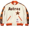 Shop Supreme x Mitchell and Ness Teams Wool Varsity Off White Jacket