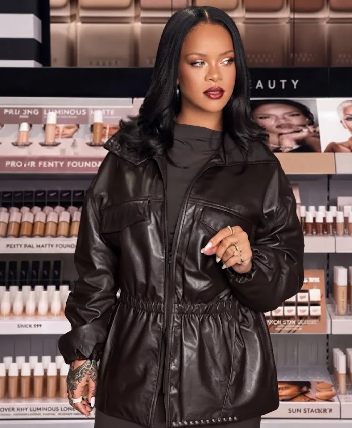Shop The Frankie Shop Carnaby Rihanna Black Leather Jacket