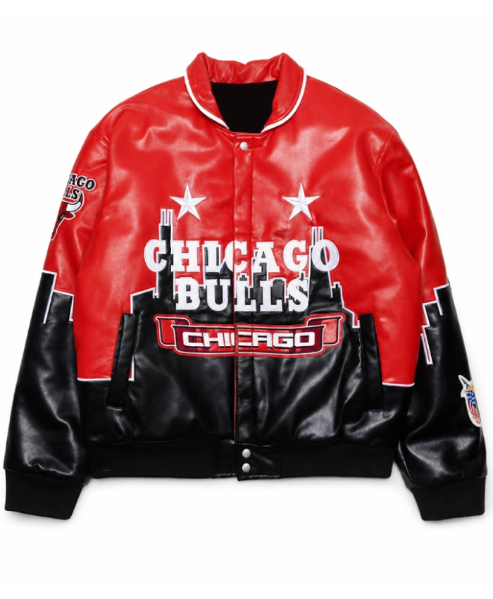 Shop Usher R and B Tour 2026 Chicago Bulls Jeff Hamilton Red Leather Jacket