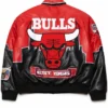 Shop Usher R and B Tour 2026 Chicago Bulls Jeff Hamilton Red and Black Leather Jacket