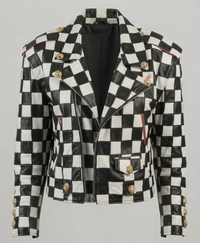Singer Selena Quintanilla Checkered Leather Jacket