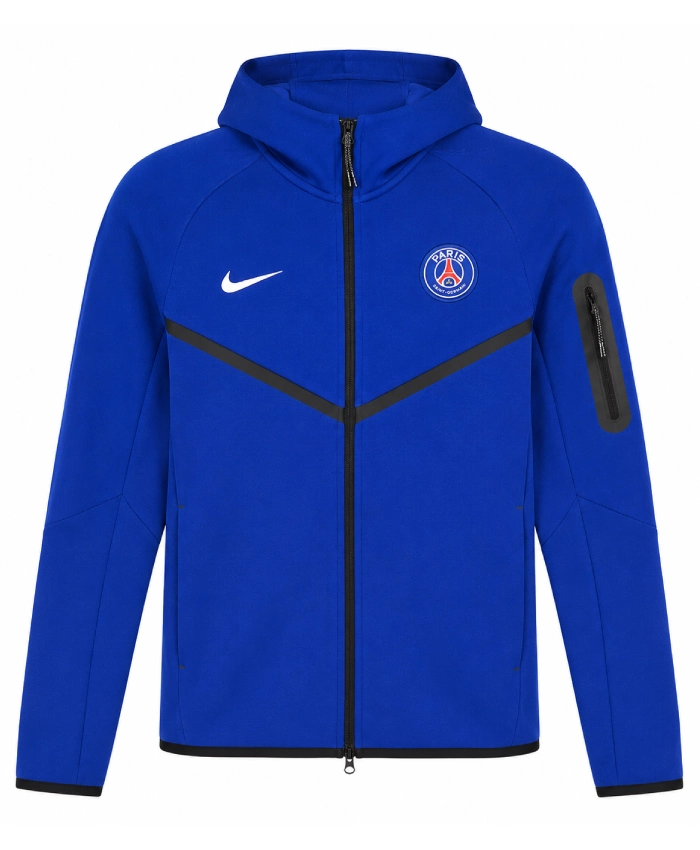 Soccer Club Paris Saint Germain Nike Tech Royal Blue Fleece Track Hooded Jacket 