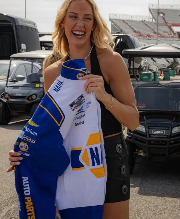 Sophie Cunningham NASCAR Blue and White Jacket
