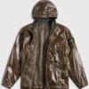 Stone Island Mussola Gommata TC Garment Dyed Leather Hooded Jacket