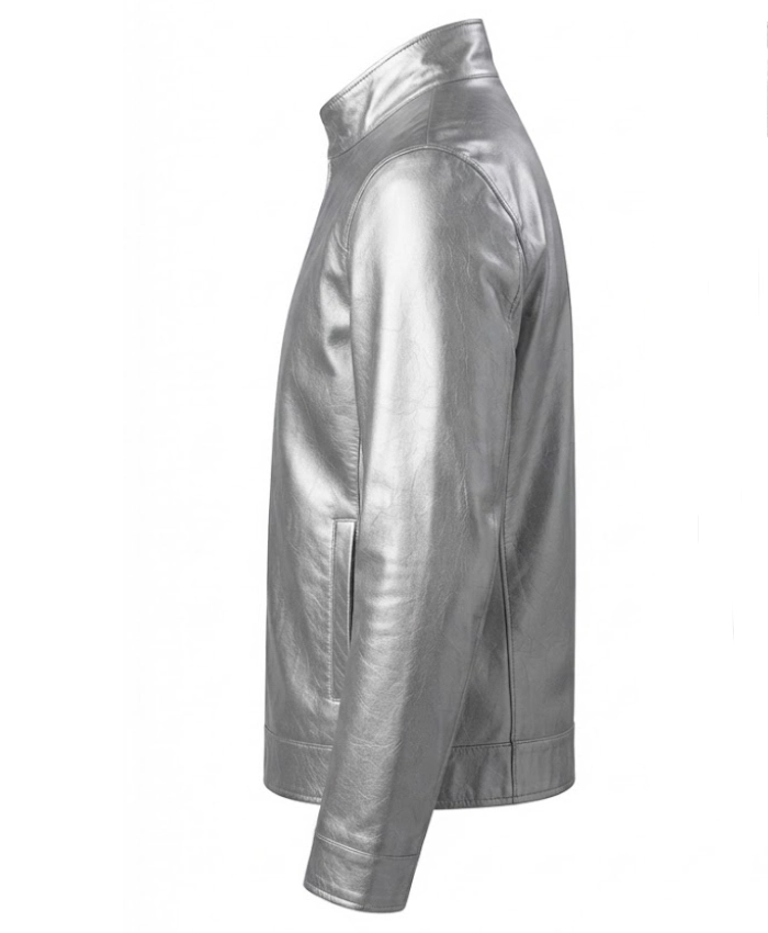 Street Fighter Curtis James Metallic Silver Jacket