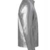 Street Fighter Curtis James Metallic Silver Leather Jacket