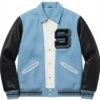 Supreme 2013 Captain Blue Wool Leather Varsity Jacket