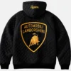 Supreme Automobili Lamborghini Zip Up Black Hooded Work Jacket
