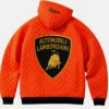 Supreme Automobili Lamborghini Zip Up Orange Hooded Work Jacket