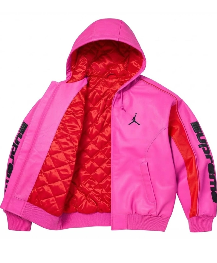 Supreme x Jordan Hooded Leather Jacket