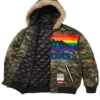 Supreme x Mitchell and Ness Teams Hooded Satin Varsity Camo Jacket For Sale