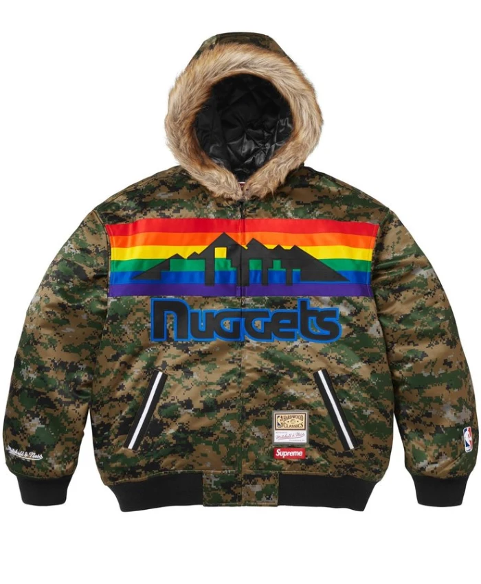Supreme x Mitchell and Ness Teams Hooded Satin Varsity Jacket