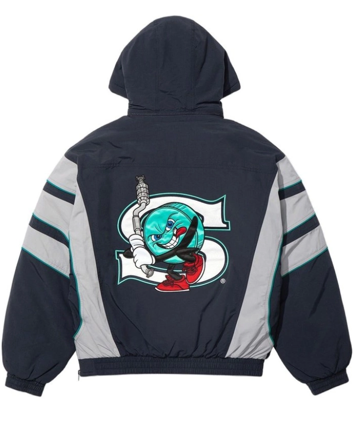 Supreme x SALEM Half Zip Stadium Navy Jacket