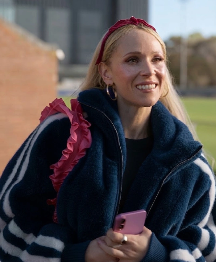 TV Series Ted Lasso Season 4 Juno Temple Blue Fur Jacket Sale