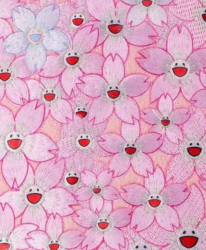 Takashi Murakami Japan Mononoke Sakura Pink Wool Bomber Jacket