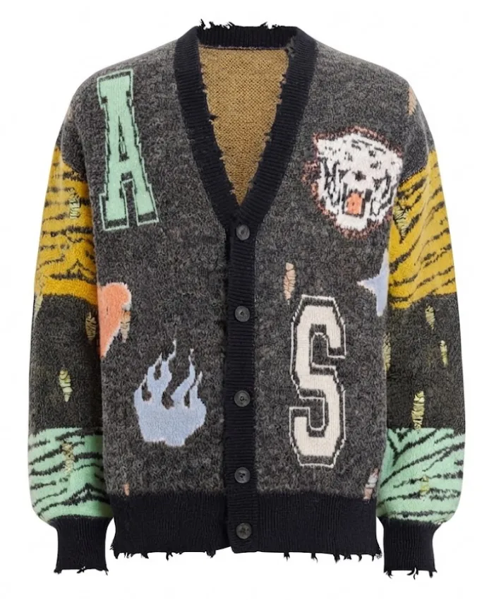 Tamia Cooper All American S08 Bre Z Distressed Grey Oversize Cardigan